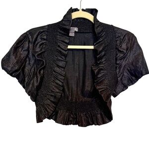 Poetry Clothing Black Cropped Bolero Shrug‎ Size Medium Y2K
